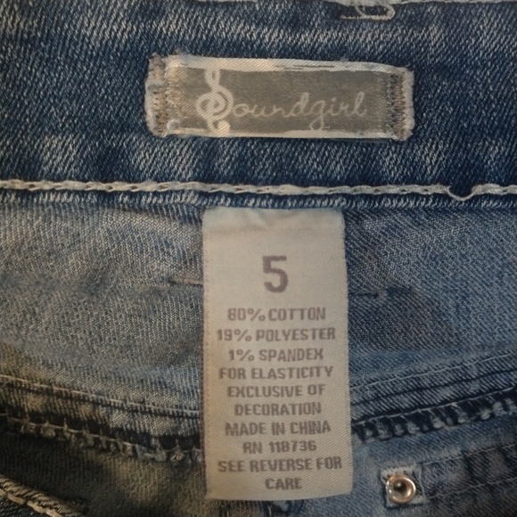 Soundgirl Denim Shorts Size 5 - Picture 2 of 4